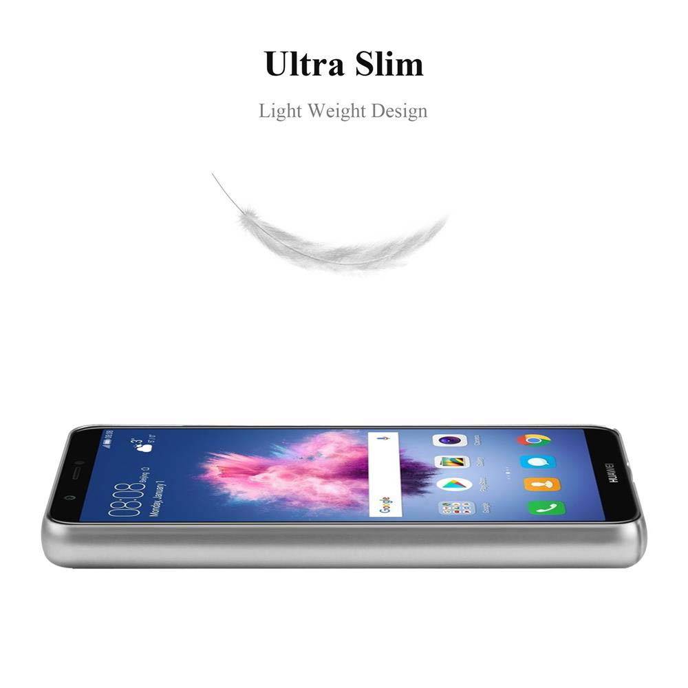 Cadorabo Hülle für Huawei P SMART 2018 / Enjoy 7S Schutzhülle in Silber Hard Case Handy Hülle Etui