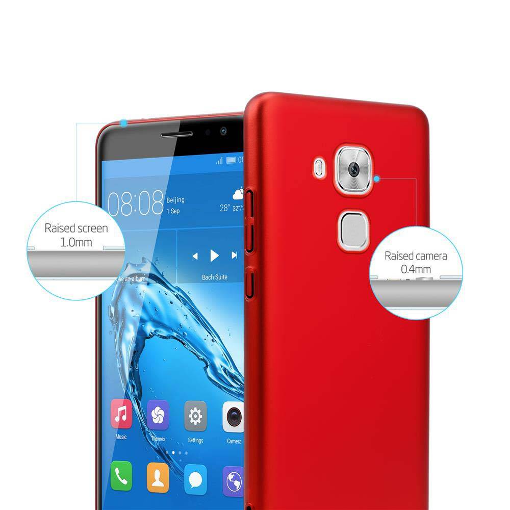 Cadorabo Hülle für Huawei NOVA PLUS Schutzhülle in Rot Hard Case Handy Hülle Etui