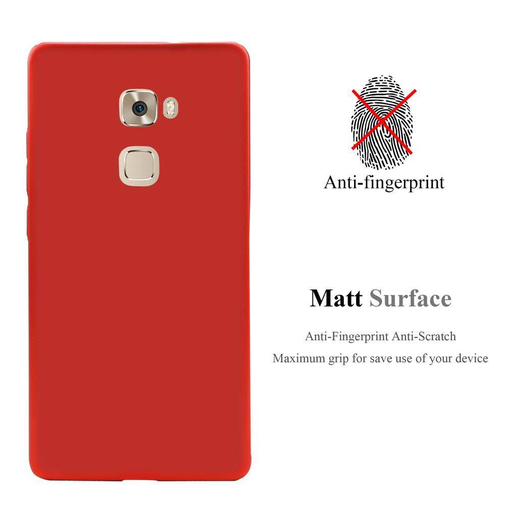 Cadorabo Hülle für Huawei MATE S Schutzhülle in Rot Hard Case Handy Hülle Etui