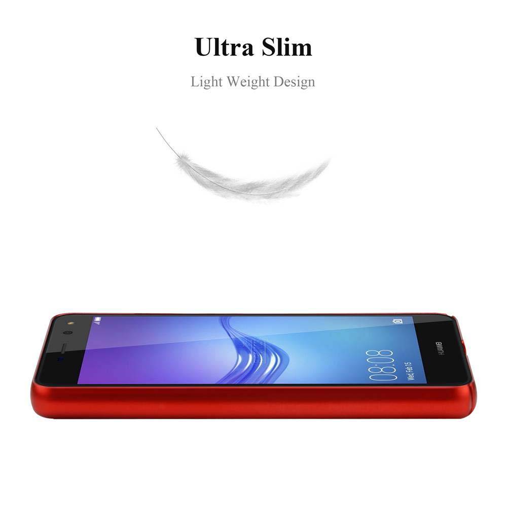 Cadorabo Hülle für Huawei Y5 2017 / Y6 2017 Schutzhülle in Rot Hard Case Handy Hülle Etui