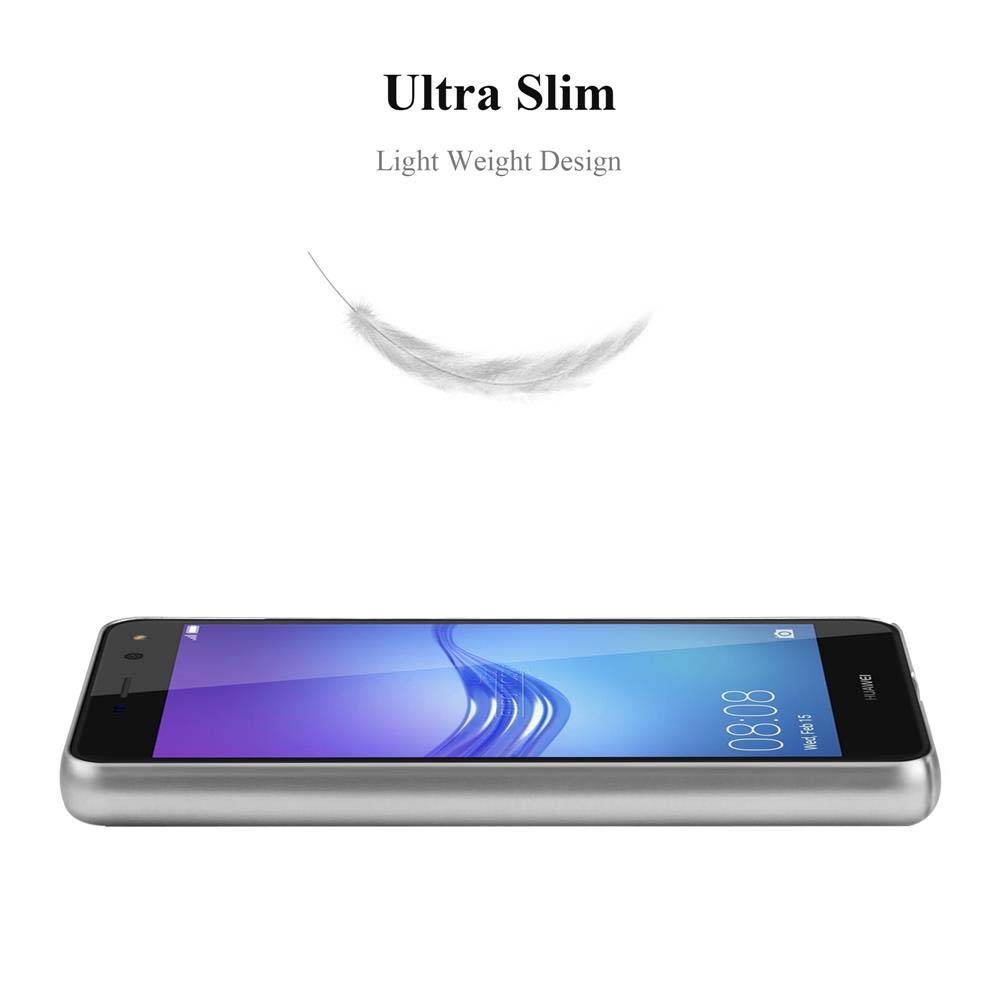 Cadorabo Hülle für Huawei Y5 2017 / Y6 2017 Schutzhülle in Silber Hard Case Handy Hülle Etui