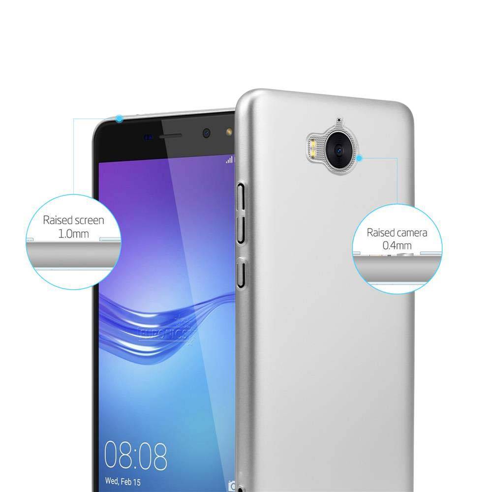 Cadorabo Hülle für Huawei Y5 2017 / Y6 2017 Schutzhülle in Silber Hard Case Handy Hülle Etui