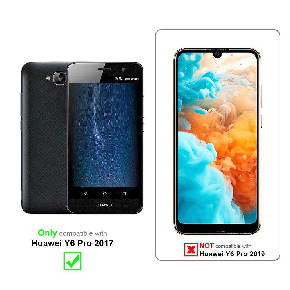 Cadorabo Hülle für Huawei Y6 PRO 2017 Schutzhülle in Schwarz Hard Case Handy Hülle Etui