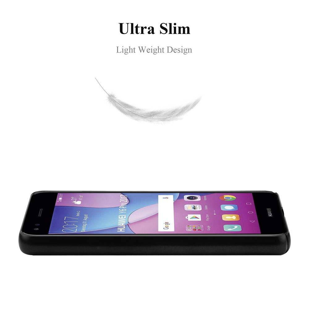 Cadorabo Hülle für Huawei Y6 PRO 2017 Schutzhülle in Schwarz Hard Case Handy Hülle Etui
