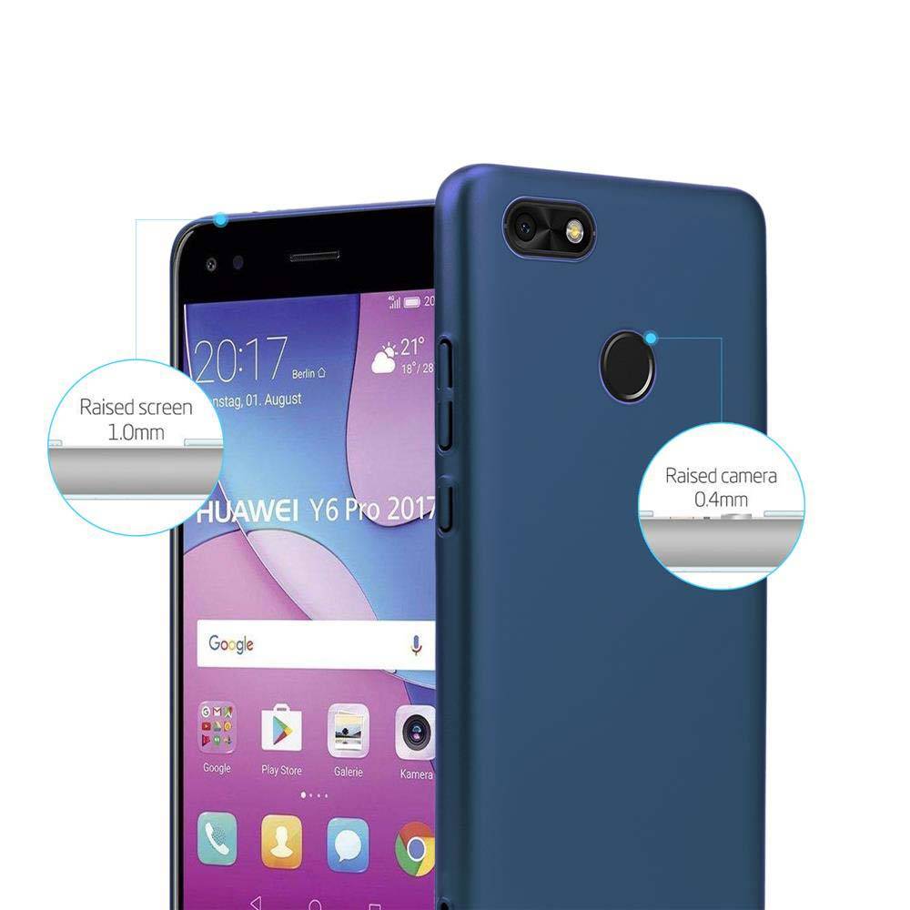 Cadorabo Hülle für Huawei Y6 PRO 2017 Schutzhülle in Blau Hard Case Handy Hülle Etui