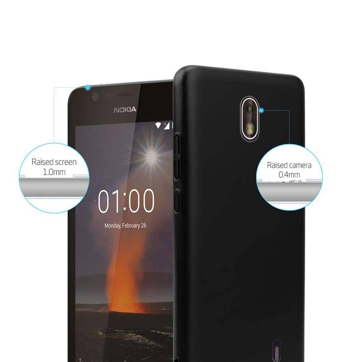 Cadorabo Hülle für Nokia 1 2018 Schutzhülle in Schwarz Hard Case Handy Hülle Etui