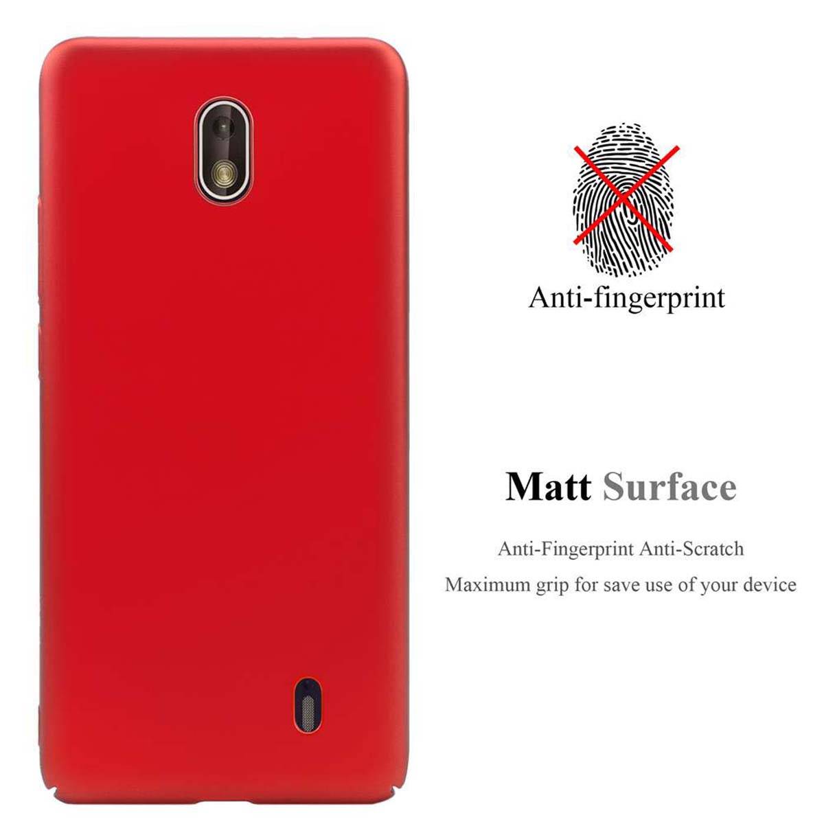 Cadorabo Hülle für Nokia 1 2018 Schutzhülle in Rot Hard Case Handy Hülle Etui