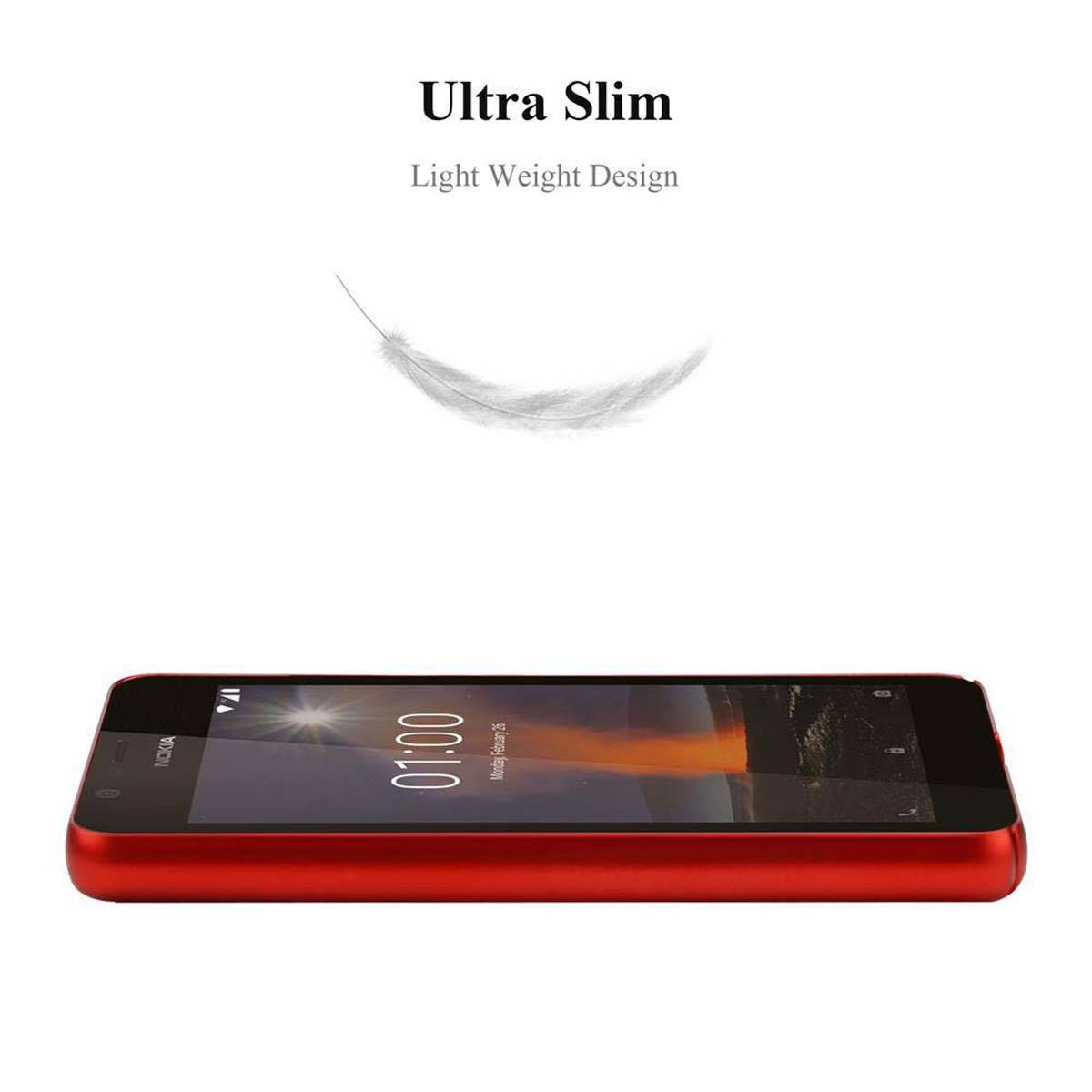 Cadorabo Hülle für Nokia 1 2018 Schutzhülle in Rot Hard Case Handy Hülle Etui