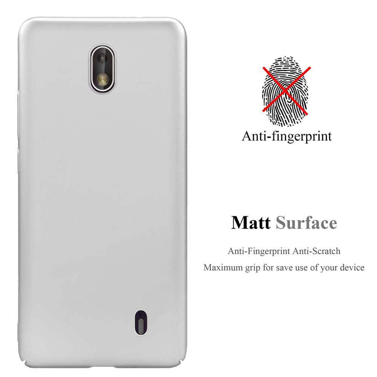 Cadorabo Hülle für Nokia 1 2018 Schutzhülle in Silber Hard Case Handy Hülle Etui