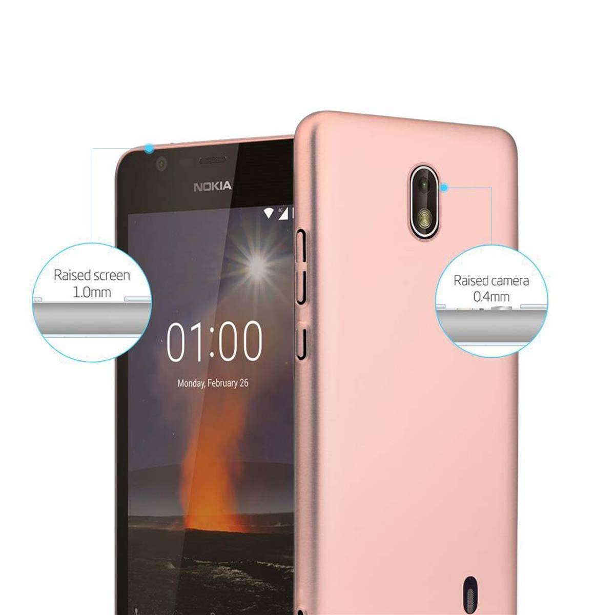 Cadorabo Hülle für Nokia 1 2018 Schutzhülle in Rosa Hard Case Handy Hülle Etui