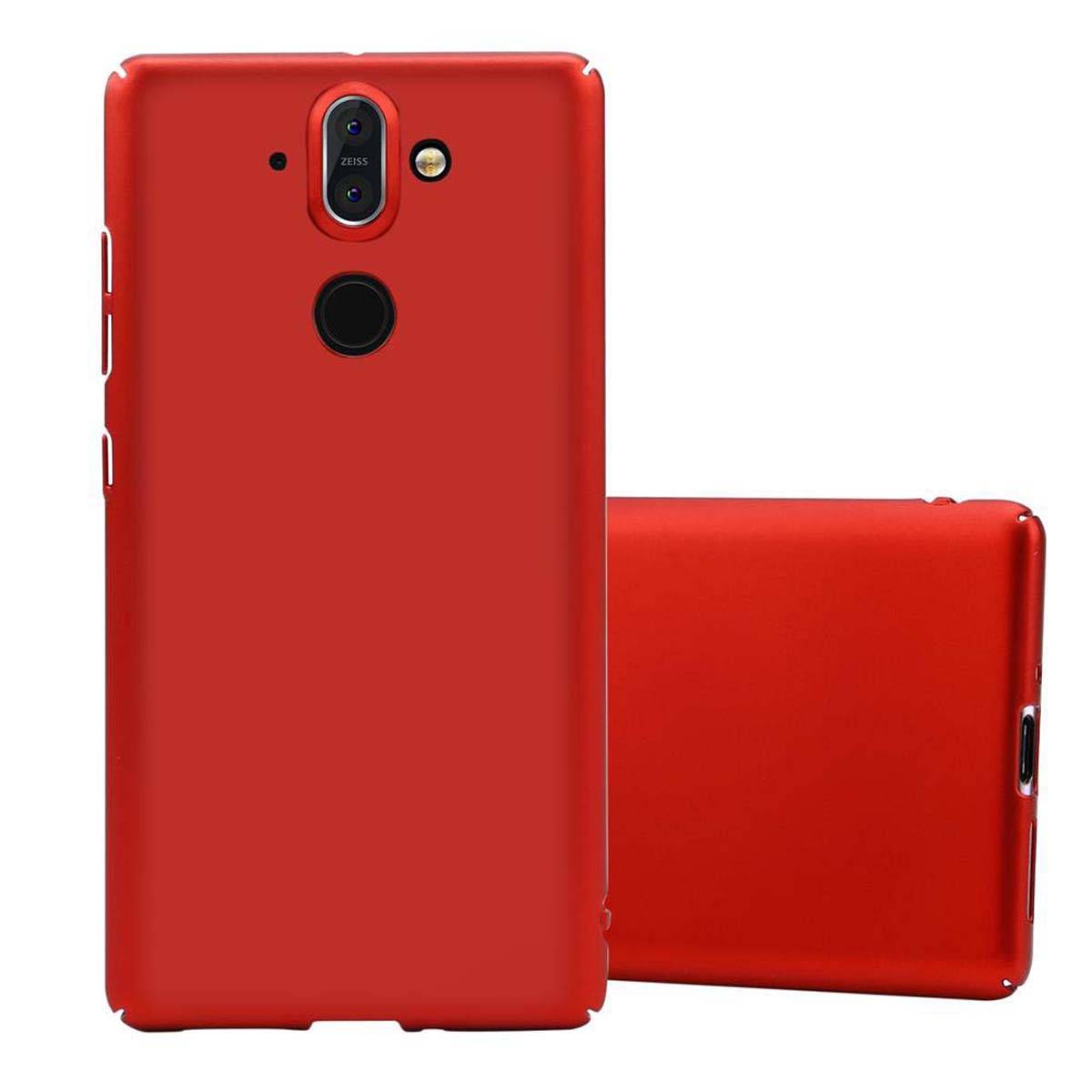 Cadorabo Hülle für Nokia 8 Sirocco Schutzhülle in Rot Hard Case Handy Hülle Etui