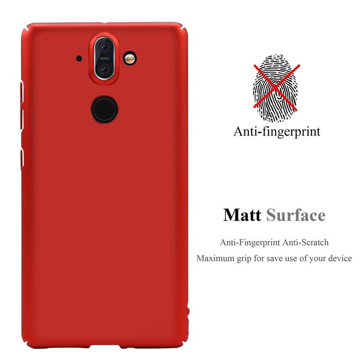 Cadorabo Hülle für Nokia 8 Sirocco Schutzhülle in Rot Hard Case Handy Hülle Etui