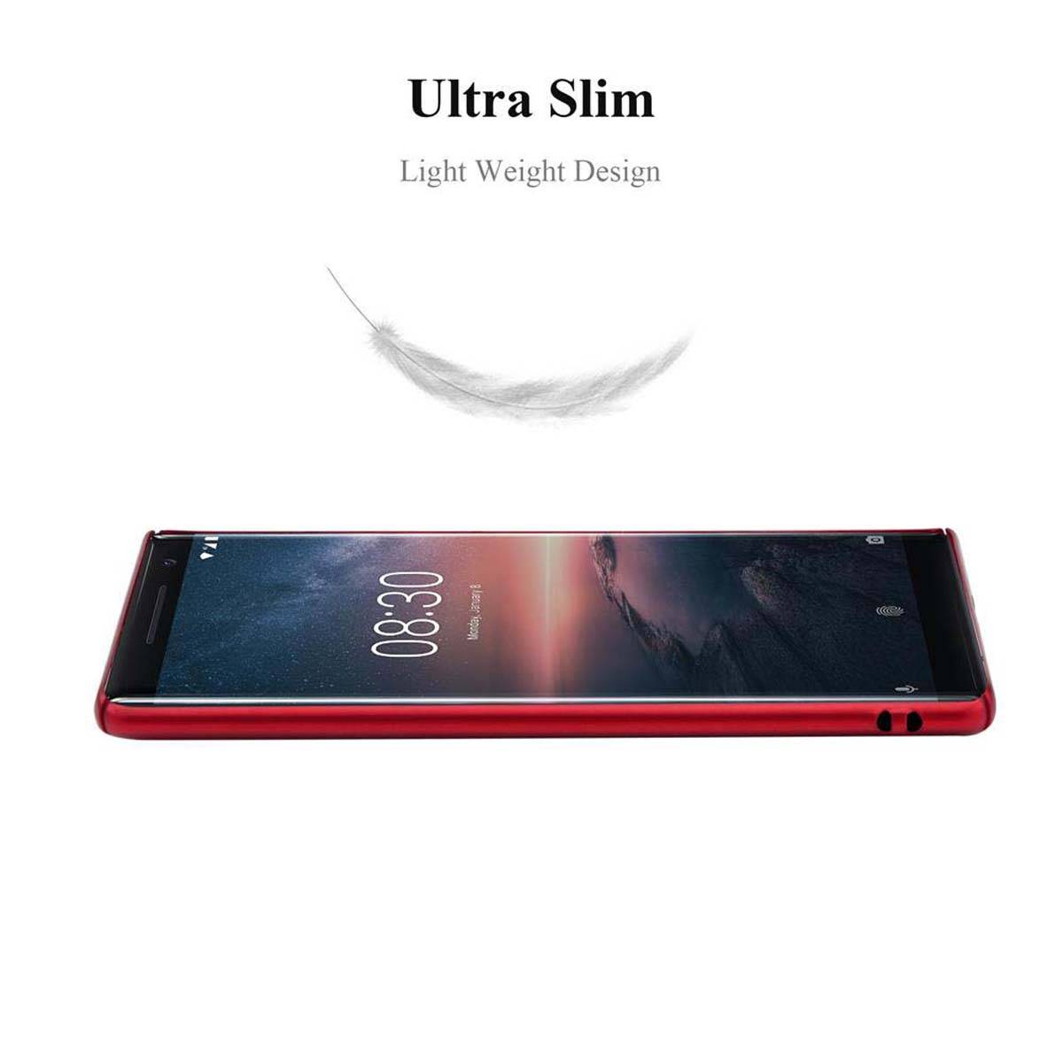 Cadorabo Hülle für Nokia 8 Sirocco Schutzhülle in Rot Hard Case Handy Hülle Etui