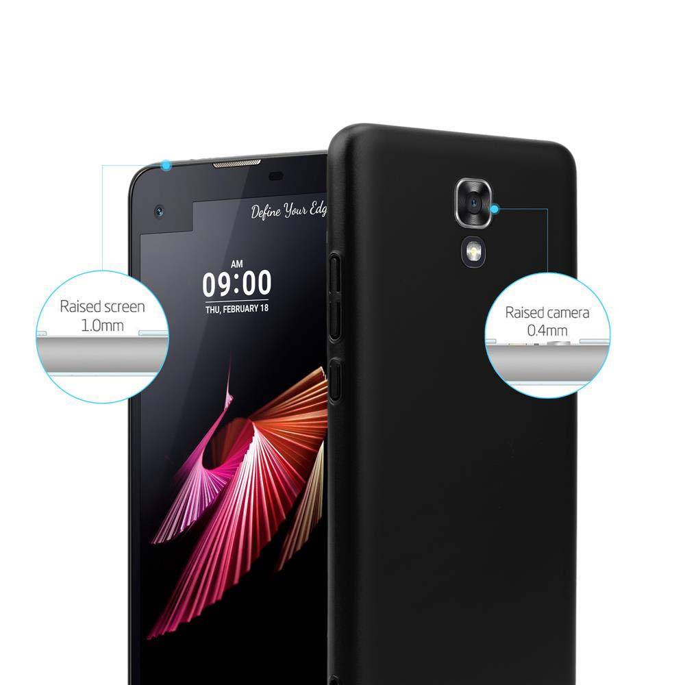 Cadorabo Hülle für LG X SCREEN Schutzhülle in Schwarz Hard Case Handy Hülle Etui