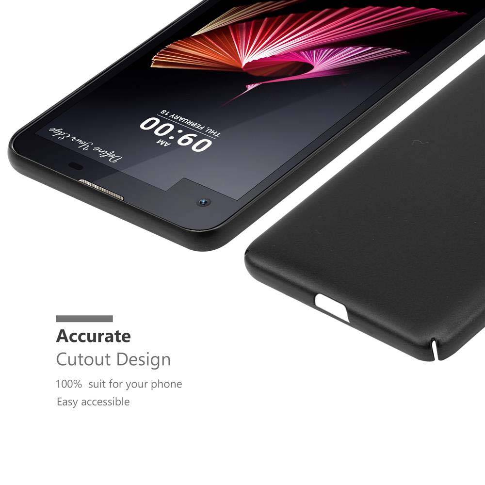 Cadorabo Hülle für LG X SCREEN Schutzhülle in Schwarz Hard Case Handy Hülle Etui