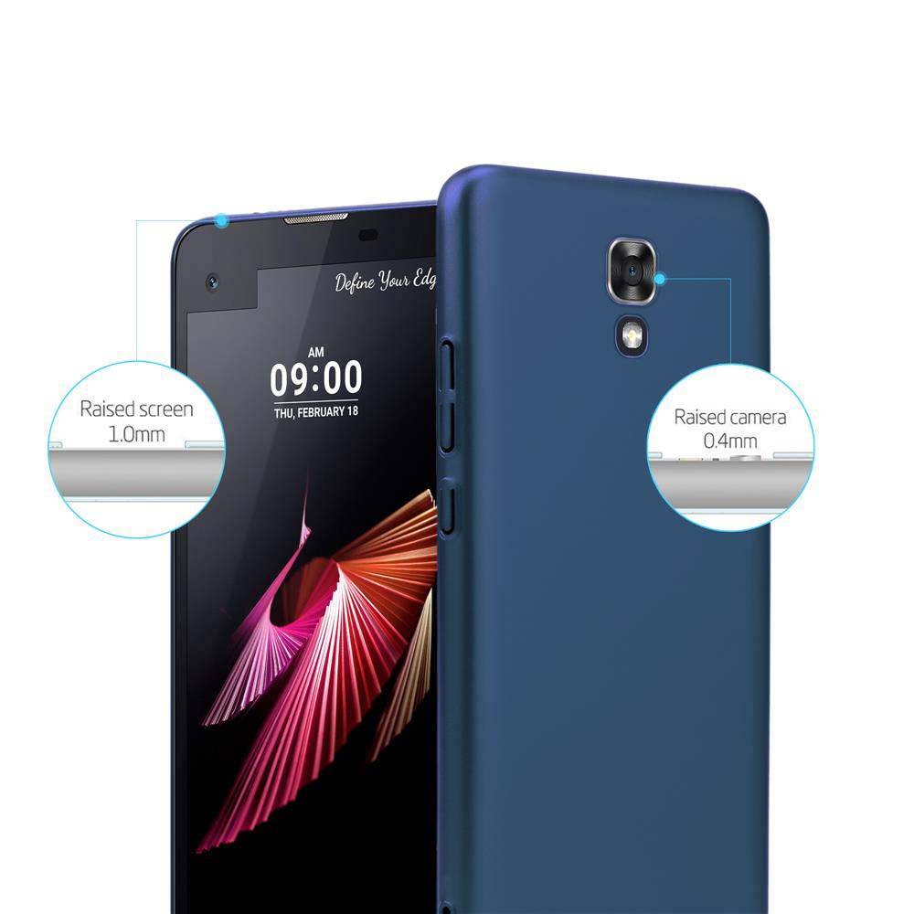 Cadorabo Hülle für LG X SCREEN Schutzhülle in Blau Hard Case Handy Hülle Etui