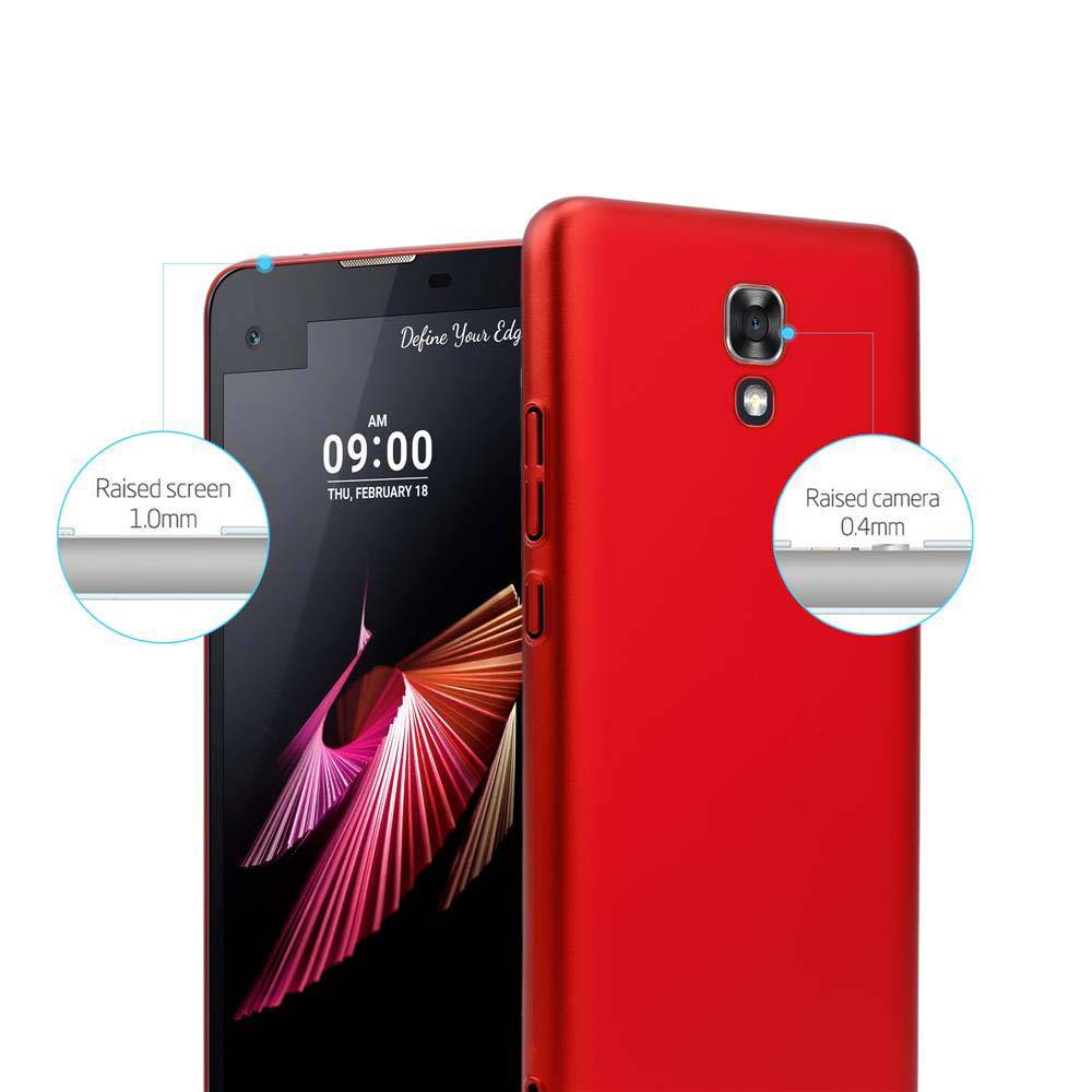 Cadorabo Hülle für LG X SCREEN Schutzhülle in Rot Hard Case Handy Hülle Etui