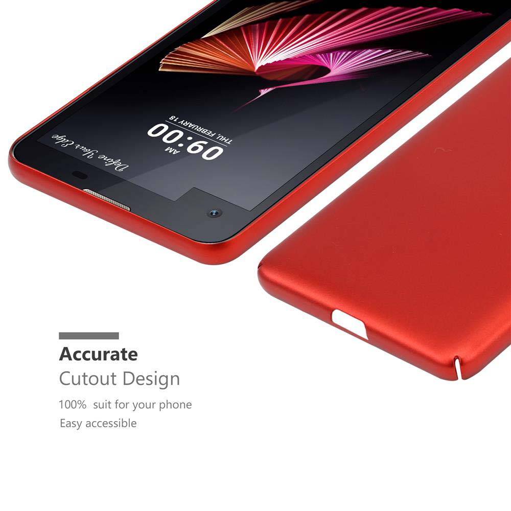 Cadorabo Hülle für LG X SCREEN Schutzhülle in Rot Hard Case Handy Hülle Etui