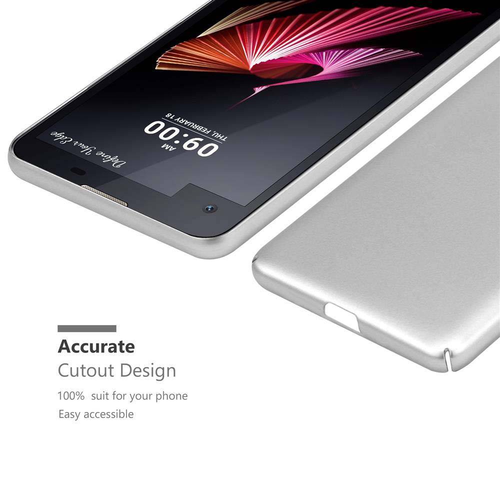 Cadorabo Hülle für LG X SCREEN Schutzhülle in Silber Hard Case Handy Hülle Etui