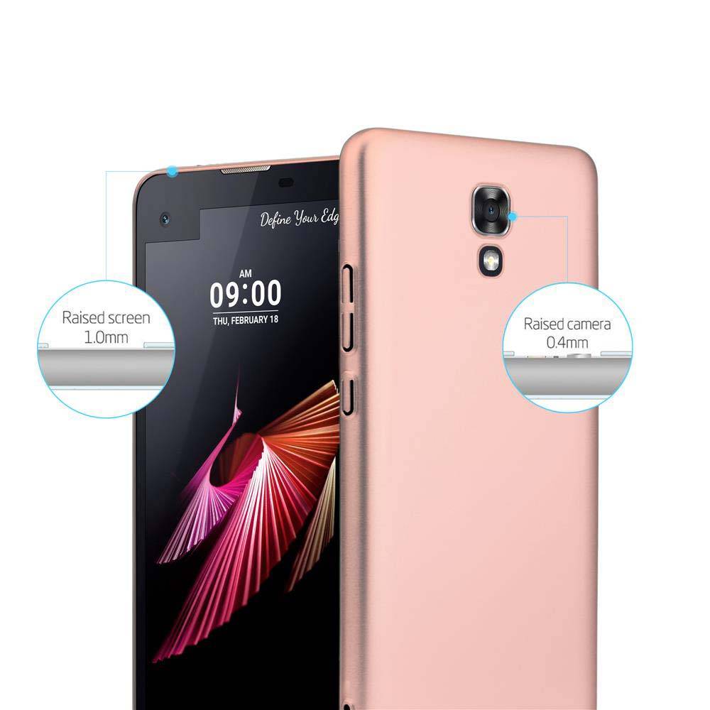 Cadorabo Hülle für LG X SCREEN Schutzhülle in Rosa Hard Case Handy Hülle Etui