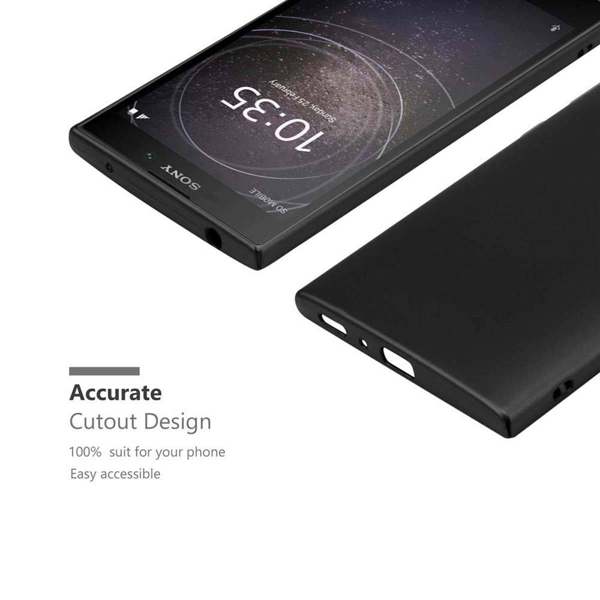 Cadorabo Hülle für Sony Xperia L2 Schutzhülle in Schwarz Hard Case Handy Hülle Etui