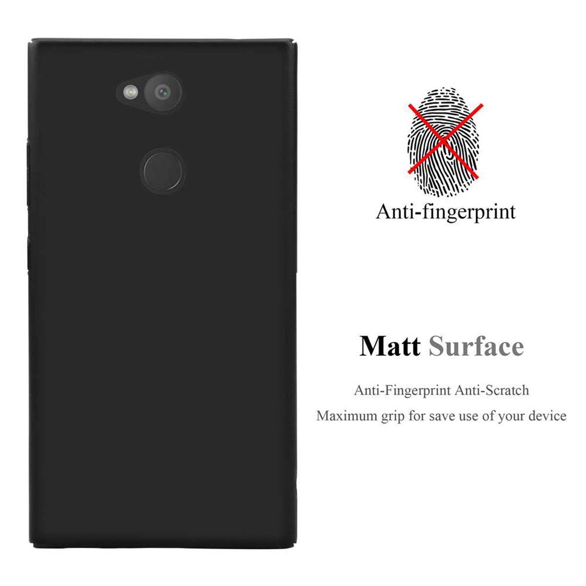 Cadorabo Hülle für Sony Xperia L2 Schutzhülle in Schwarz Hard Case Handy Hülle Etui