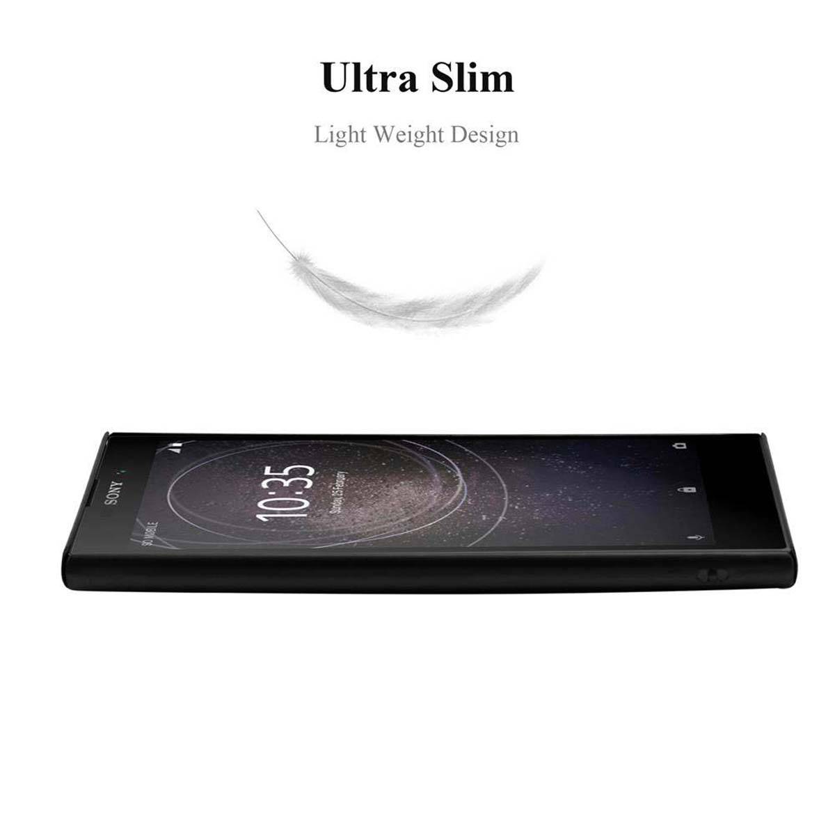 Cadorabo Hülle für Sony Xperia L2 Schutzhülle in Schwarz Hard Case Handy Hülle Etui