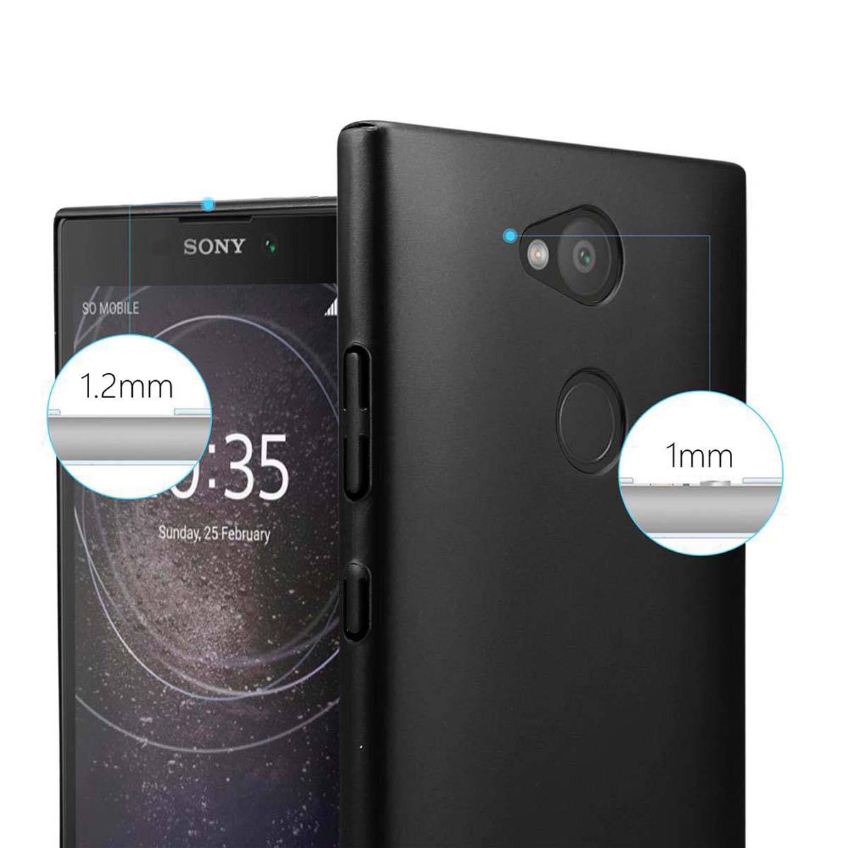Cadorabo Hülle für Sony Xperia L2 Schutzhülle in Schwarz Hard Case Handy Hülle Etui