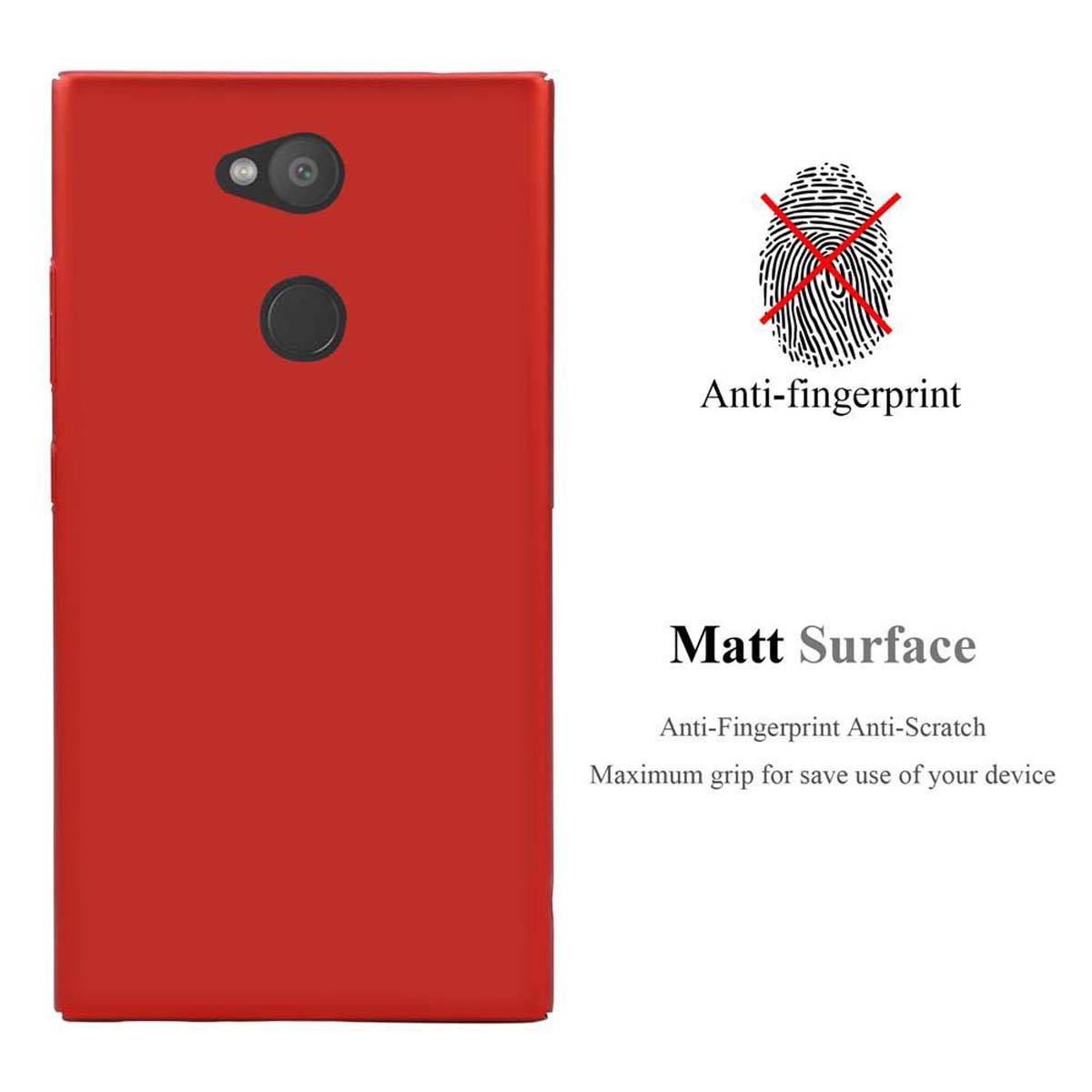 Cadorabo Hülle für Sony Xperia L2 Schutzhülle in Rot Hard Case Handy Hülle Etui