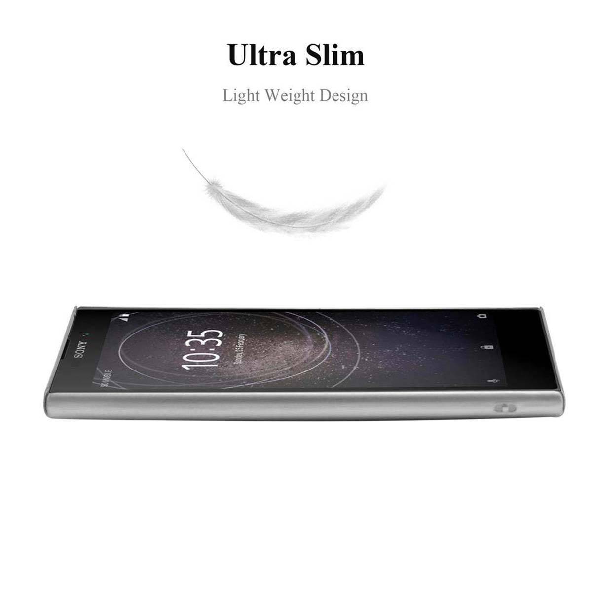 Cadorabo Hülle für Sony Xperia L2 Schutzhülle in Silber Hard Case Handy Hülle Etui