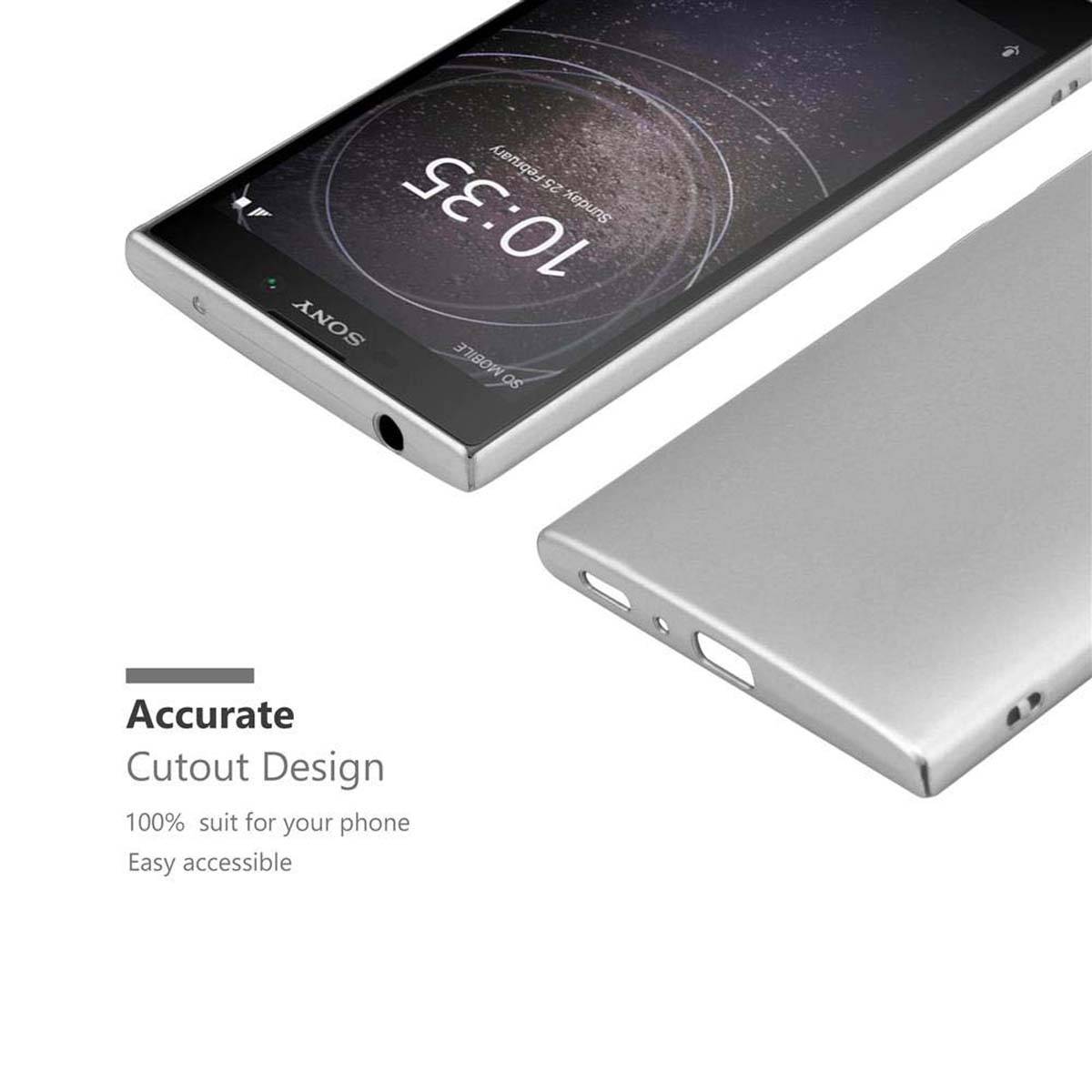Cadorabo Hülle für Sony Xperia L2 Schutzhülle in Silber Hard Case Handy Hülle Etui