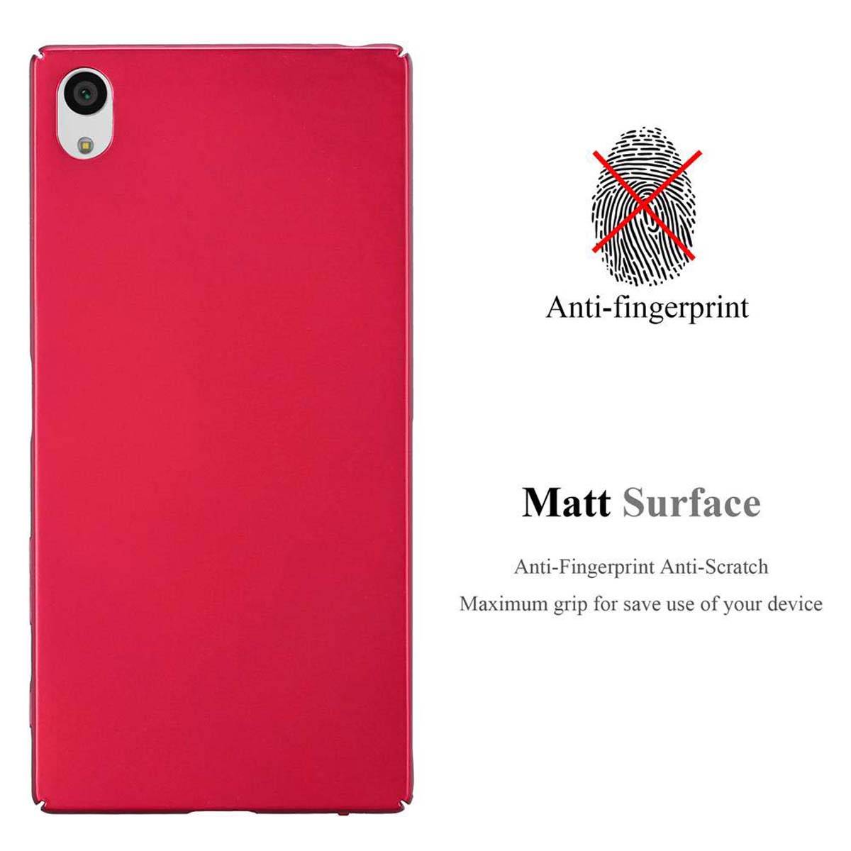 Cadorabo Hülle für Sony Xperia Z5 PREMIUM Schutzhülle in Rot Hard Case Handy Hülle Etui