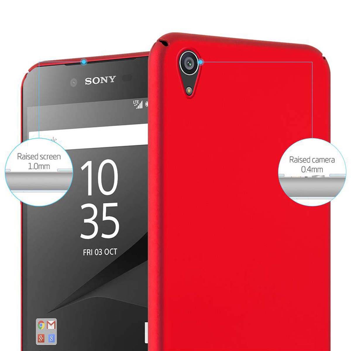 Cadorabo Hülle für Sony Xperia Z5 PREMIUM Schutzhülle in Rot Hard Case Handy Hülle Etui