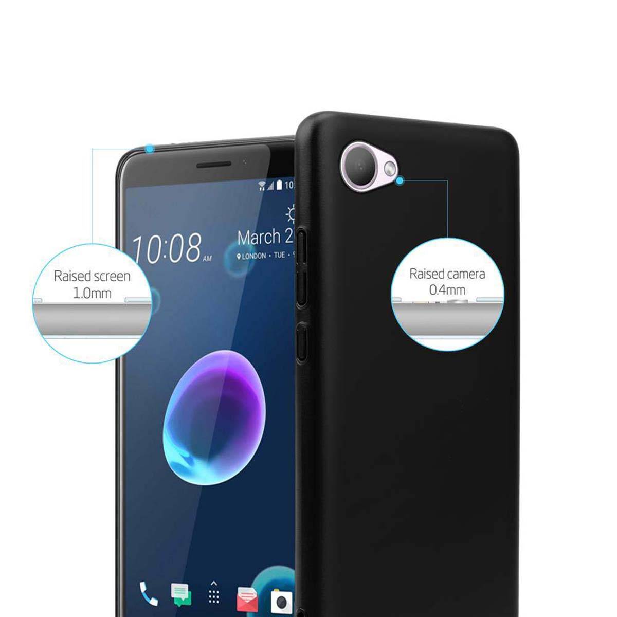 Cadorabo Hülle für HTC Desire 12 Schutzhülle in Schwarz Hard Case Handy Hülle Etui