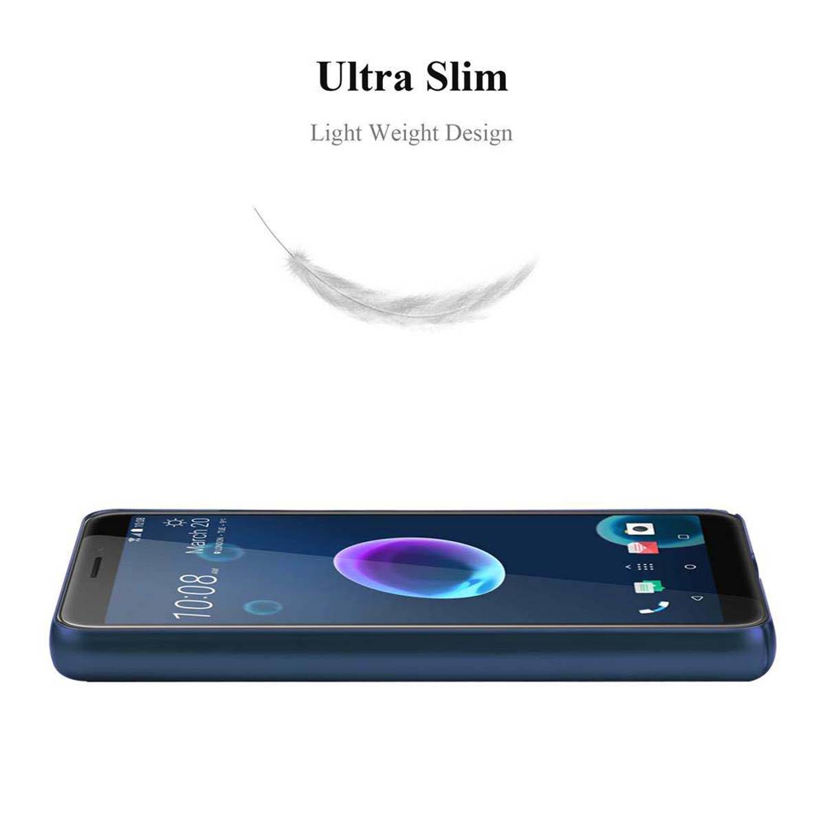 Cadorabo Hülle für HTC Desire 12 Schutzhülle in Blau Hard Case Handy Hülle Etui