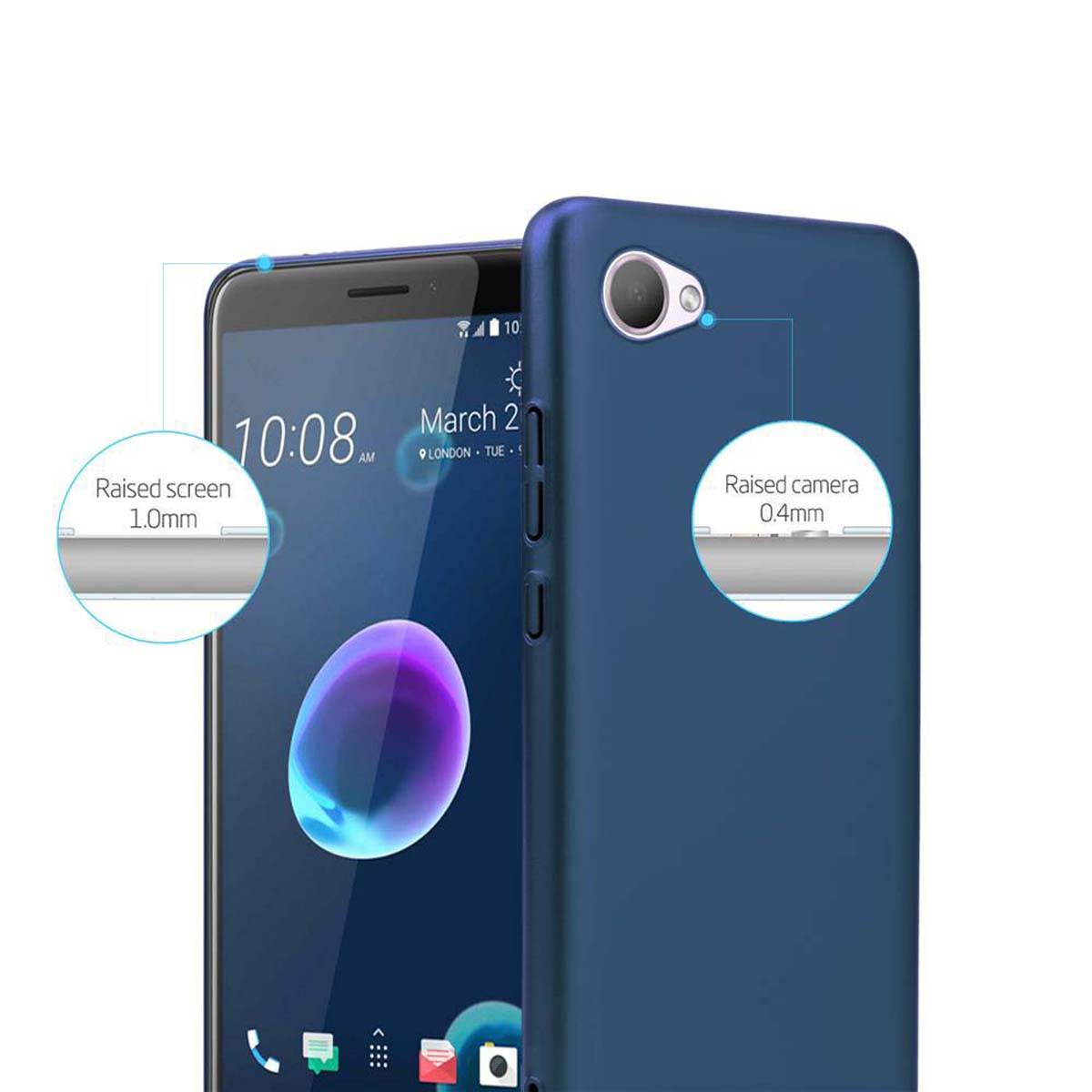 Cadorabo Hülle für HTC Desire 12 Schutzhülle in Blau Hard Case Handy Hülle Etui