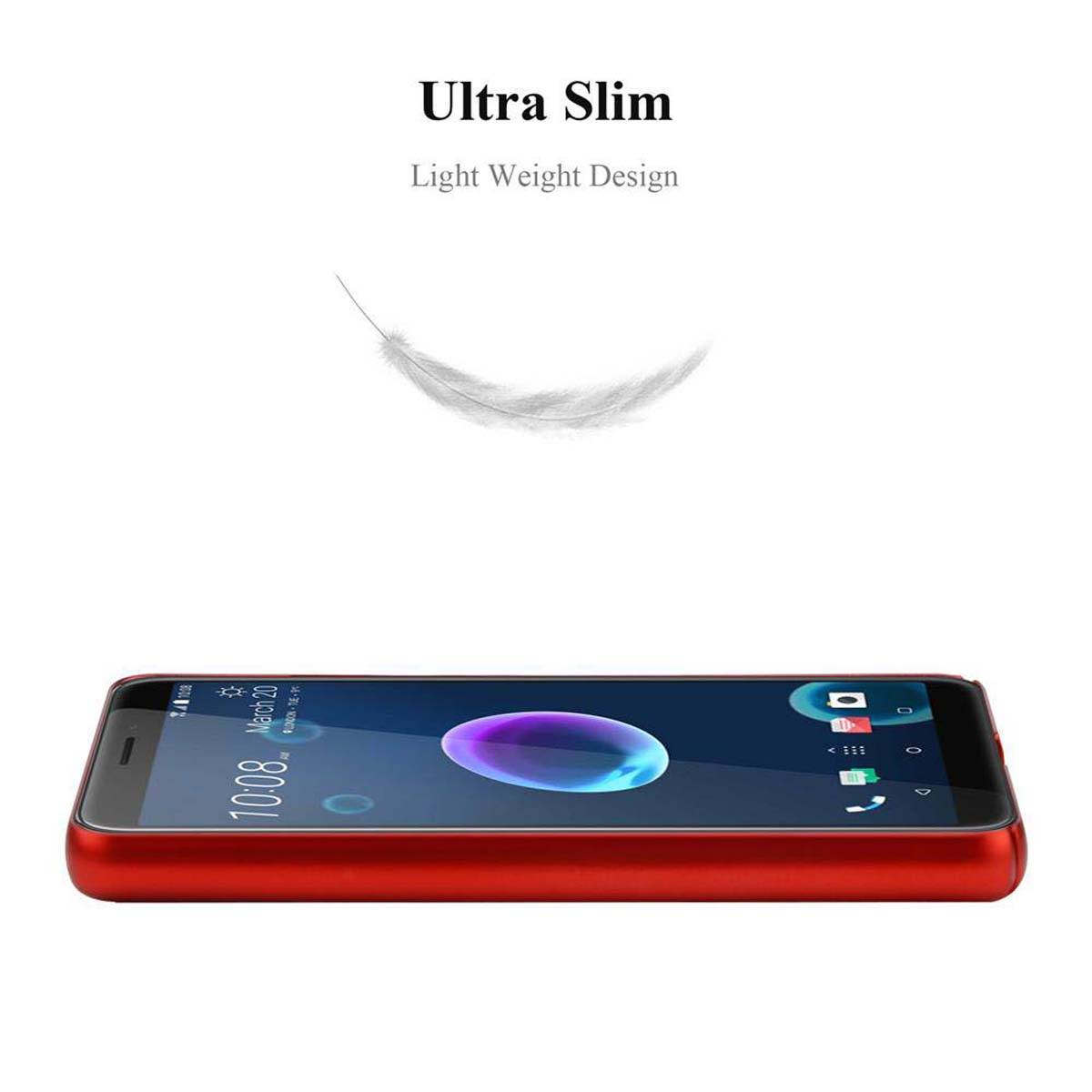 Cadorabo Hülle für HTC Desire 12 Schutzhülle in Rot Hard Case Handy Hülle Etui