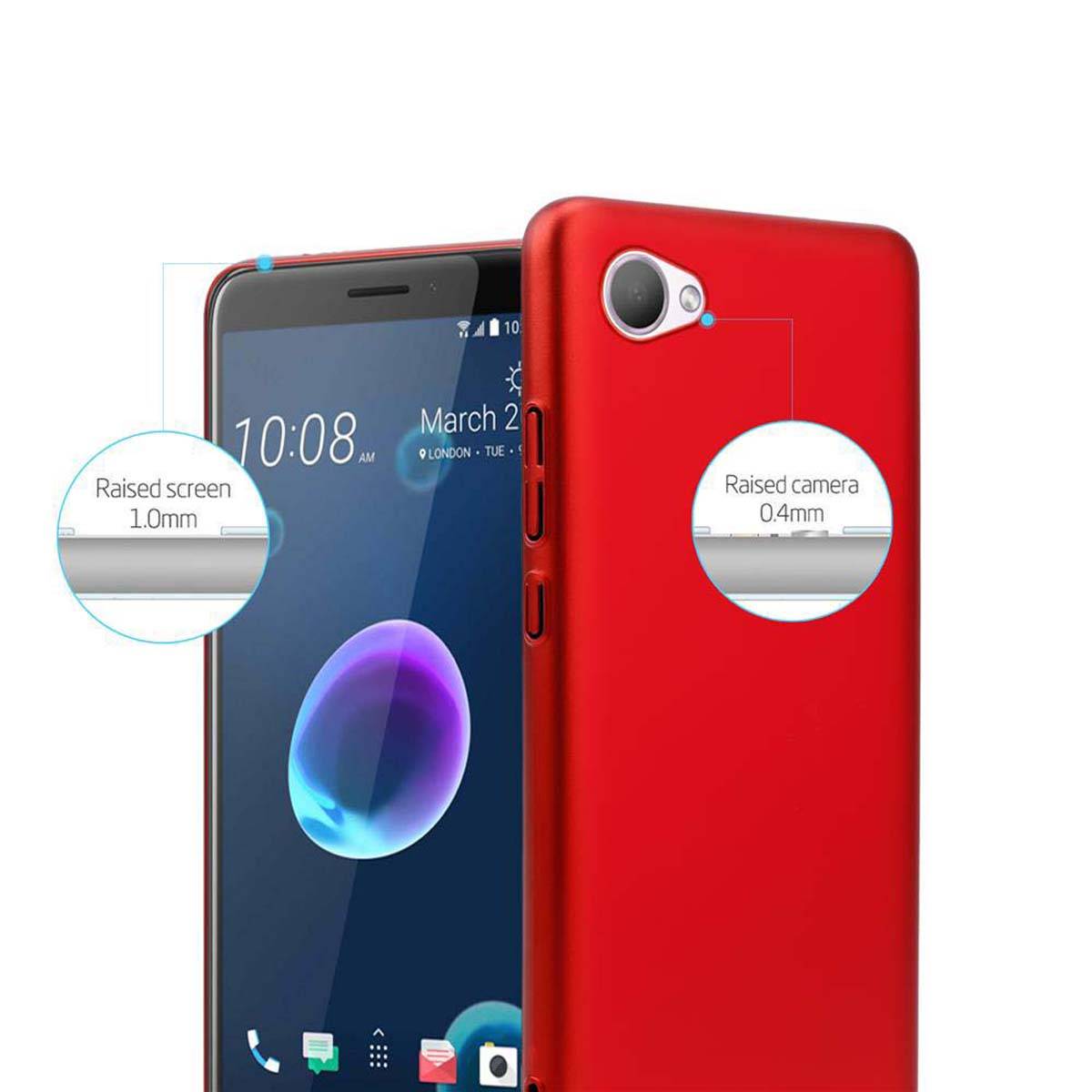 Cadorabo Hülle für HTC Desire 12 Schutzhülle in Rot Hard Case Handy Hülle Etui