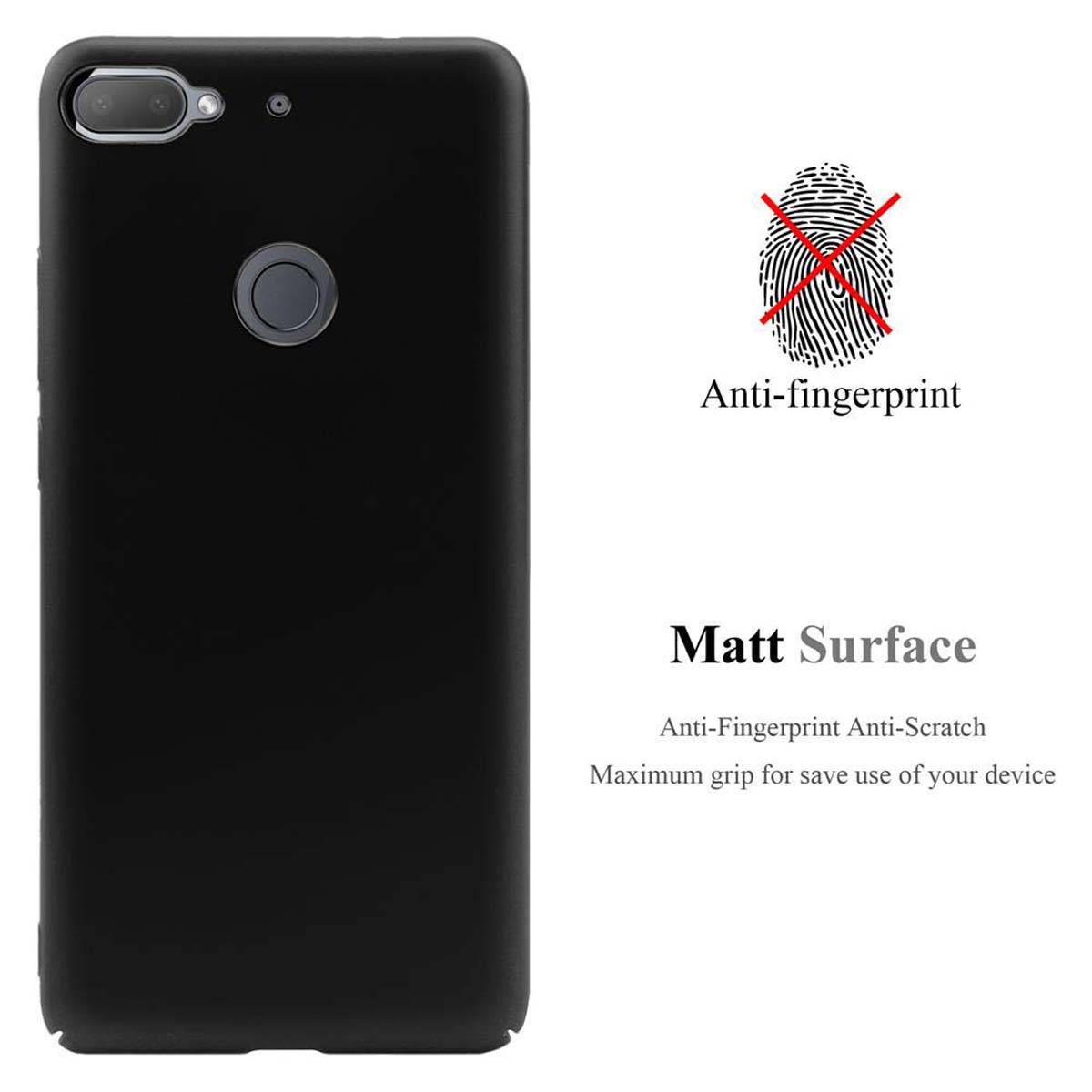 Cadorabo Hülle für HTC Desire 12 PLUS Schutzhülle in Schwarz Hard Case Handy Hülle Etui