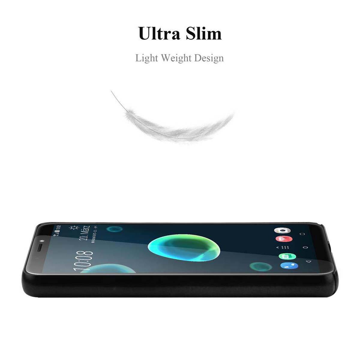 Cadorabo Hülle für HTC Desire 12 PLUS Schutzhülle in Schwarz Hard Case Handy Hülle Etui