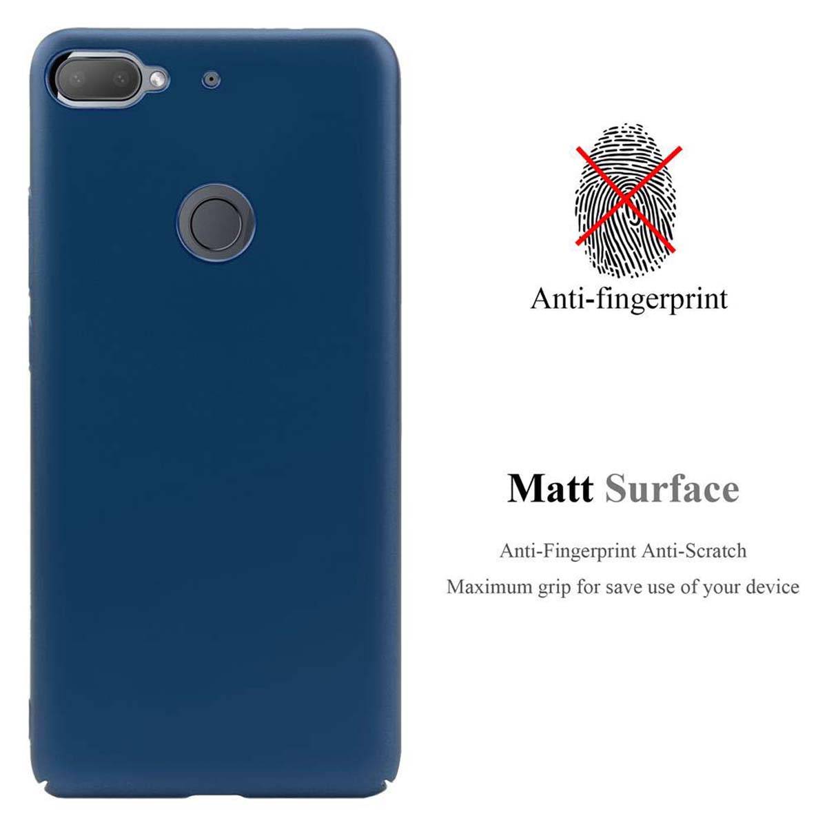 Cadorabo Hülle für HTC Desire 12 PLUS Schutzhülle in Blau Hard Case Handy Hülle Etui