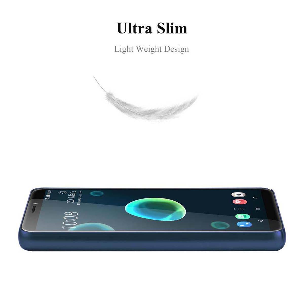 Cadorabo Hülle für HTC Desire 12 PLUS Schutzhülle in Blau Hard Case Handy Hülle Etui