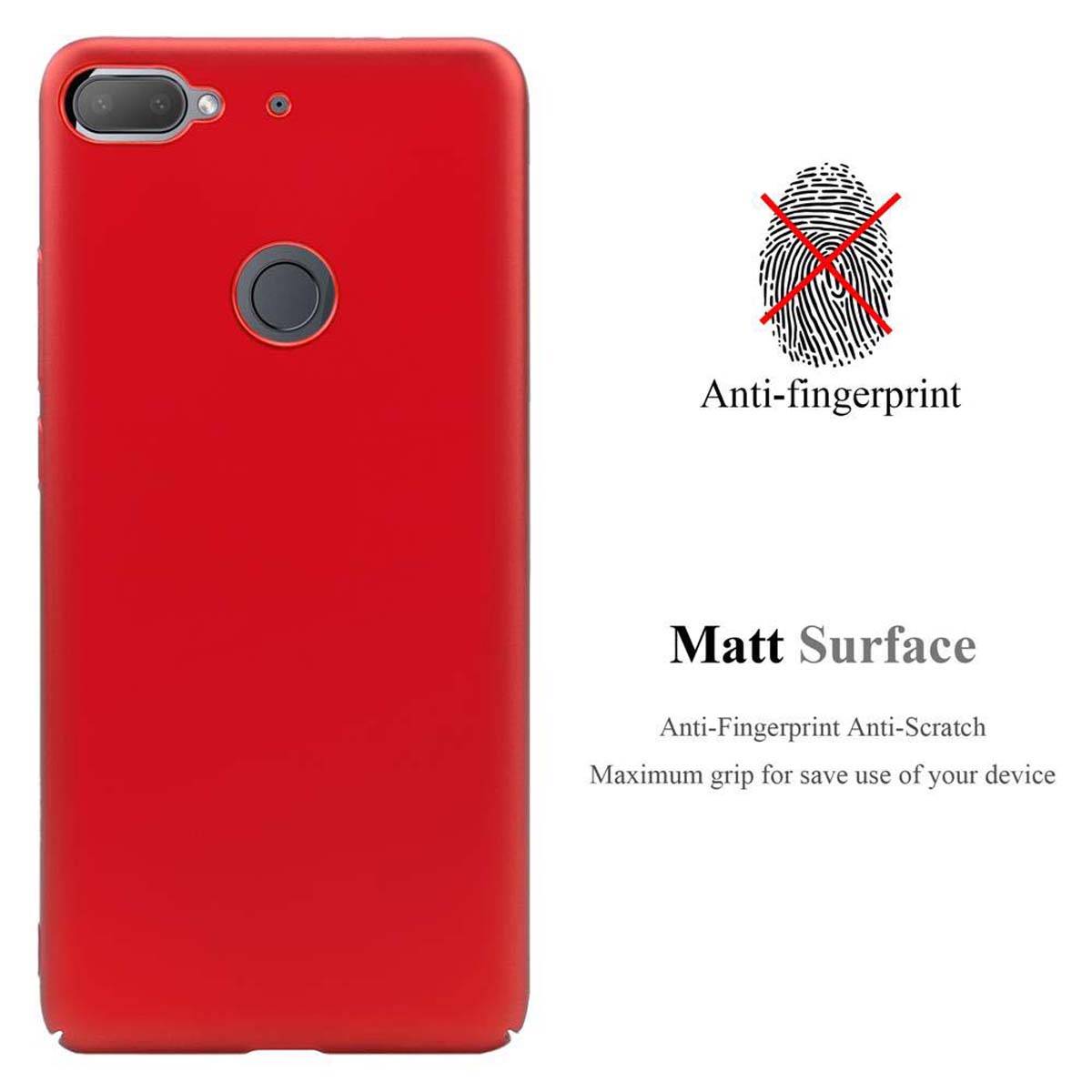 Cadorabo Hülle für HTC Desire 12 PLUS Schutzhülle in Rot Hard Case Handy Hülle Etui