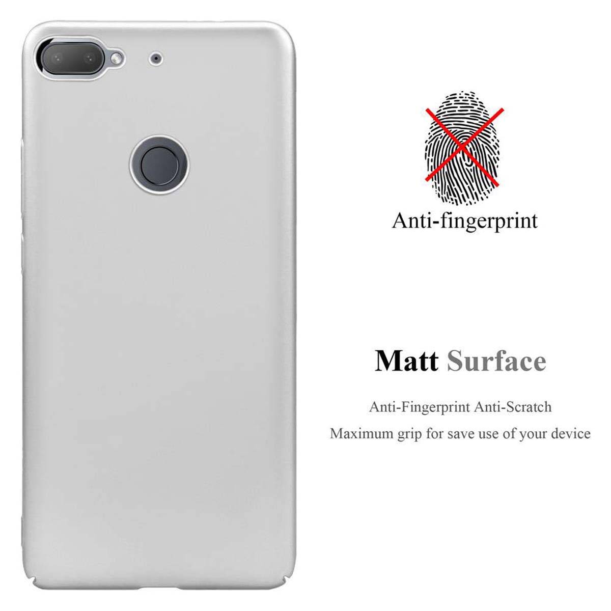 Cadorabo Hülle für HTC Desire 12 PLUS Schutzhülle in Silber Hard Case Handy Hülle Etui