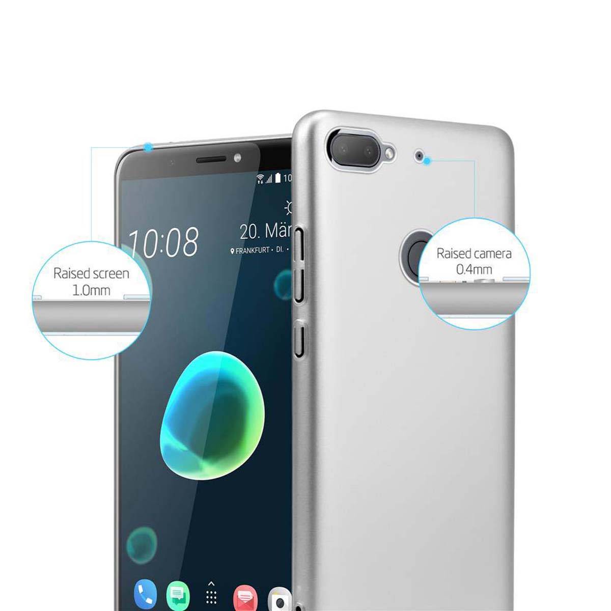 Cadorabo Hülle für HTC Desire 12 PLUS Schutzhülle in Silber Hard Case Handy Hülle Etui