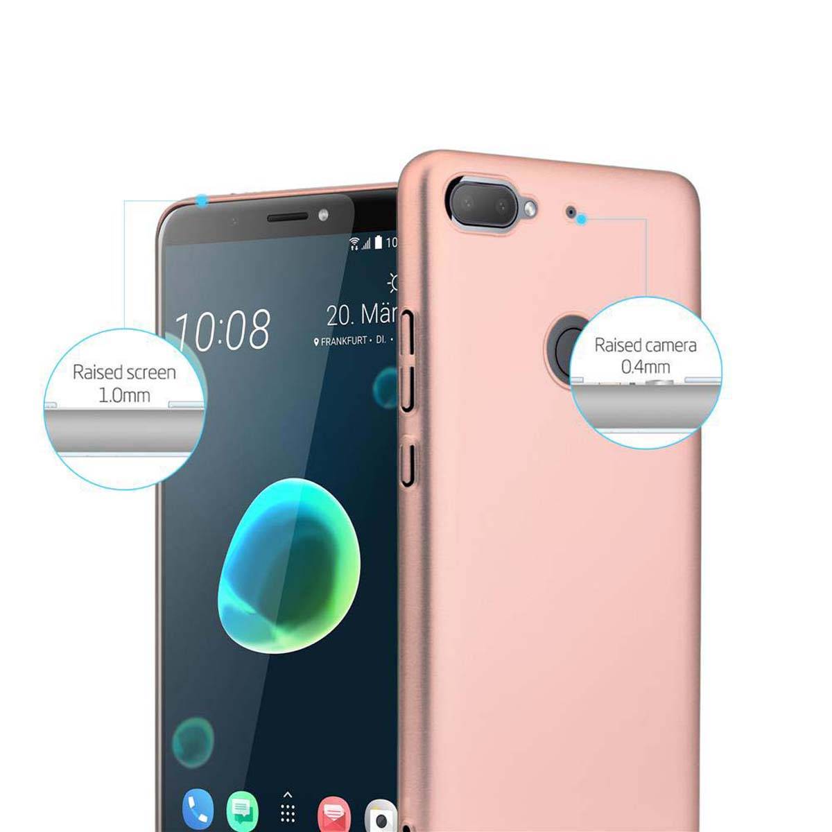 Cadorabo Hülle für HTC Desire 12 PLUS Schutzhülle in Rosa Hard Case Handy Hülle Etui