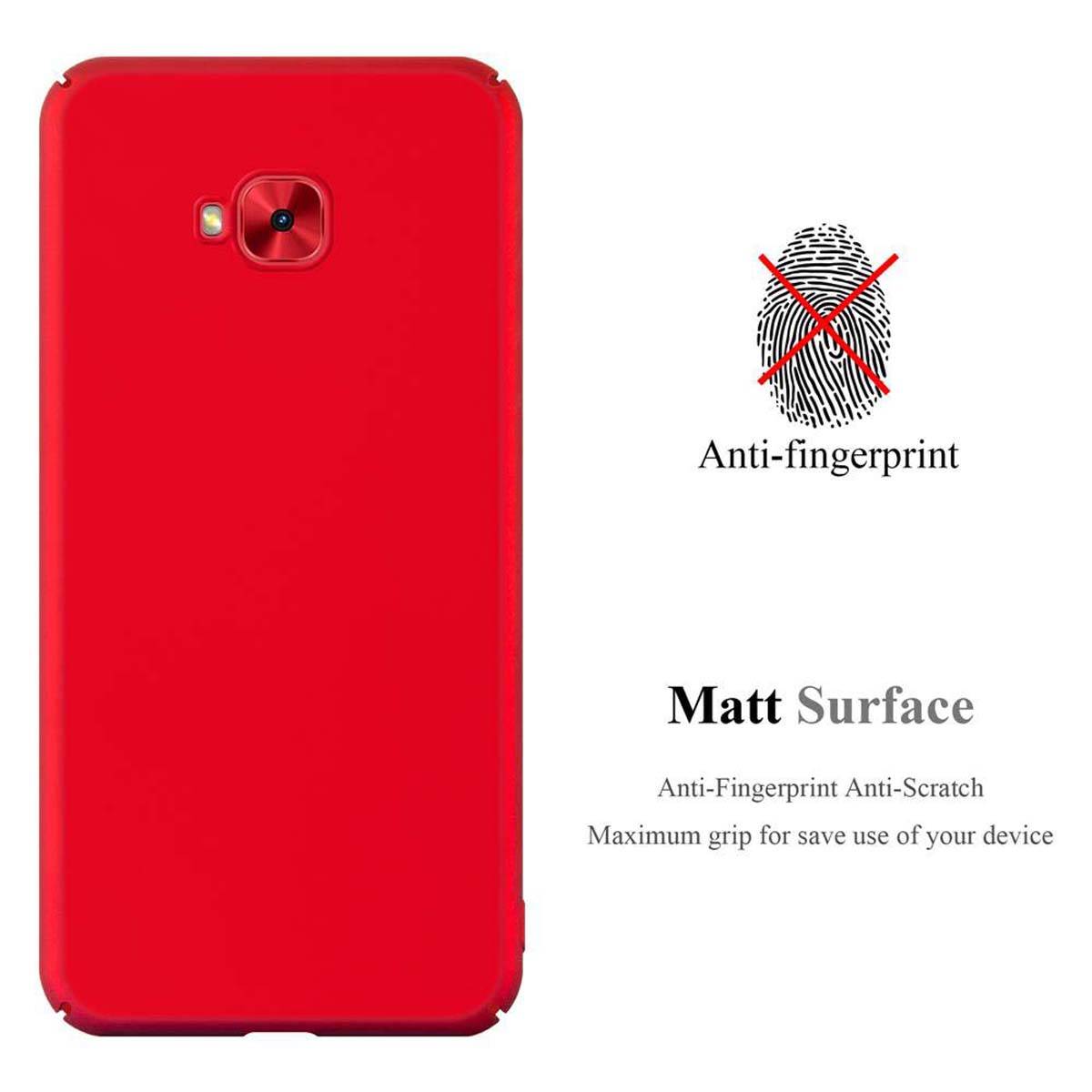 Cadorabo Hülle für Asus ZenFone 4 Selfie PRO Schutzhülle in Rot Hard Case Handy Hülle Etui