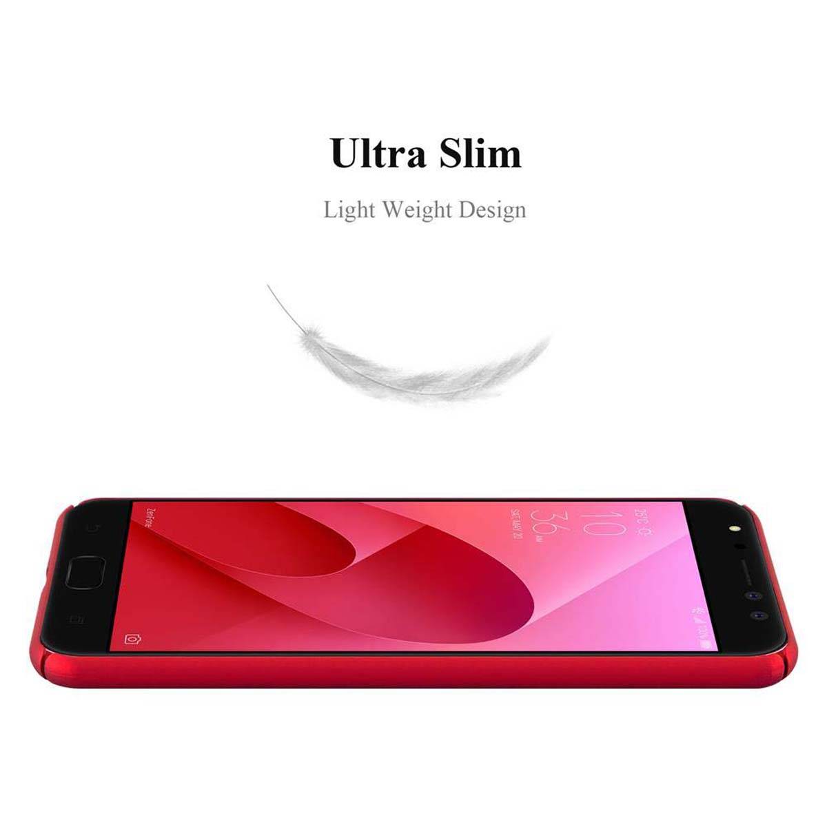 Cadorabo Hülle für Asus ZenFone 4 Selfie PRO Schutzhülle in Rot Hard Case Handy Hülle Etui