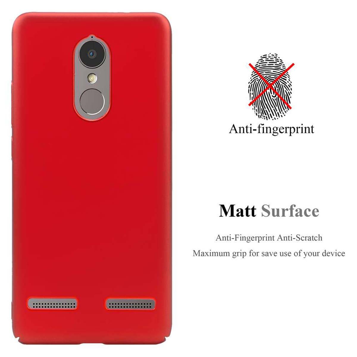 Cadorabo Hülle für Lenovo K6 / K6 POWER Schutzhülle in Rot Hard Case Handy Hülle Etui