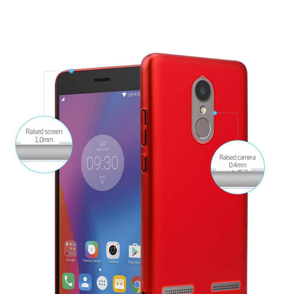 Cadorabo Hülle für Lenovo K6 / K6 POWER Schutzhülle in Rot Hard Case Handy Hülle Etui